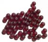 25 8mm Transparent Matte Garnet Round Glass Beads